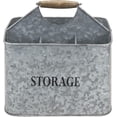 thumbnail image 1 of MyGift 4-Slot Rustic Galvanized Silver Metal Kitchen Caddy, 1 of 7