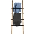 thumbnail image 1 of MyGift 5-ft Wall-Leaning Burnt Wood and Metal Pipe Towel Rack, 1 of 7