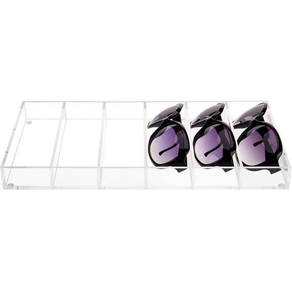 MyGift 6 Slot Clear Acrylic Sunglasses/Eye Glasses Storage Display Case Organizer