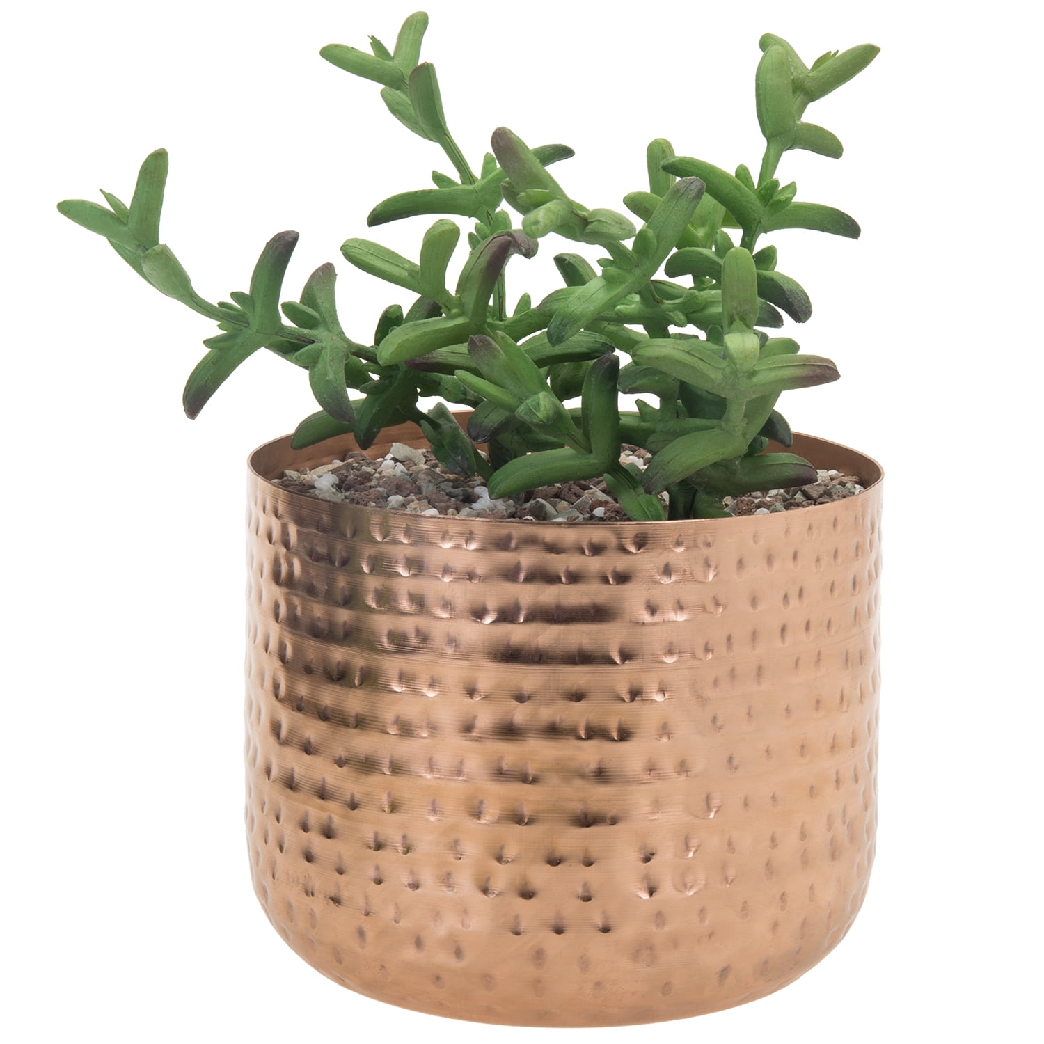 MyGift 6-inch Hammered Style Copper-Tone Metal Succulent Planter Pot