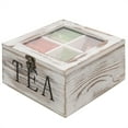 thumbnail image 1 of MyGift 7-inch Rustic style Whitewashed Wood Tea Bag Storage Box, 1 of 7