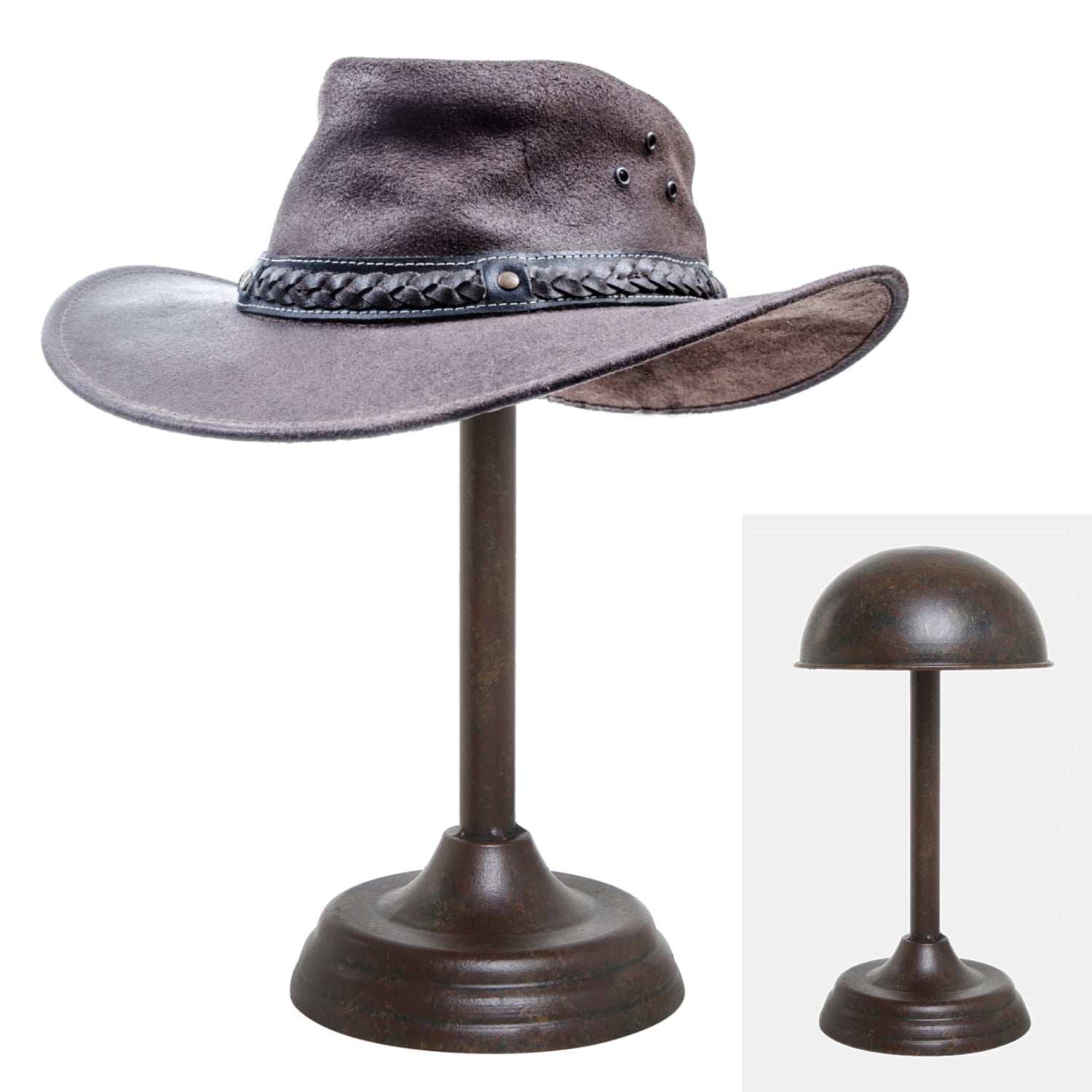 MyGift Antique Style Dome Shaped Brown Metal Tabletop Hat Rack ...