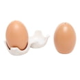 thumbnail image 1 of MyGift Brown Egg-Shaped Salt and Pepper Shaker Set, 1 of 3