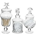 thumbnail image 1 of MyGift Clear Glass Set of 3 Seashell Handle Apothecary Jars / Food Storage Canisters, 1 of 5