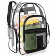 thumbnail image 1 of MyGift Clear PVC Transparent Heavy Duty School Backpack, 1 of 5