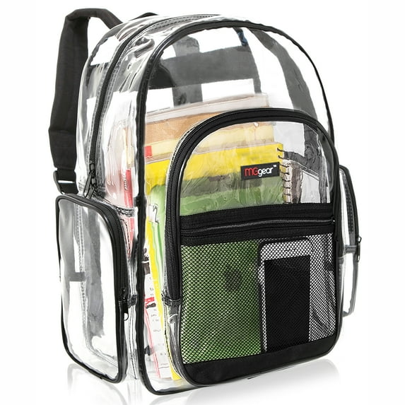 MyGift Clear PVC Transparent Heavy Duty School Backpack