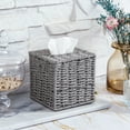 thumbnail image 1 of MyGift Decorative Gray Paper Rope Woven Square Tissue Box Holder, 1 of 7