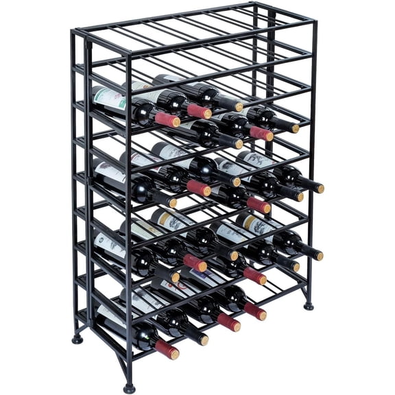 Wine Rack Freestanding Floor,Gray Metal Wine Rack, 9 Tier Wine Stand,Wine Storage Holds up to 54 Bottles,No Assembly Required