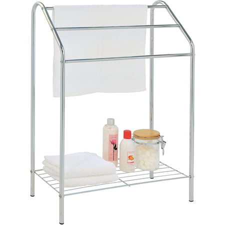 MyGift Freestanding Chrome Plated Steel Towel Rack Organizer, 3 Tier