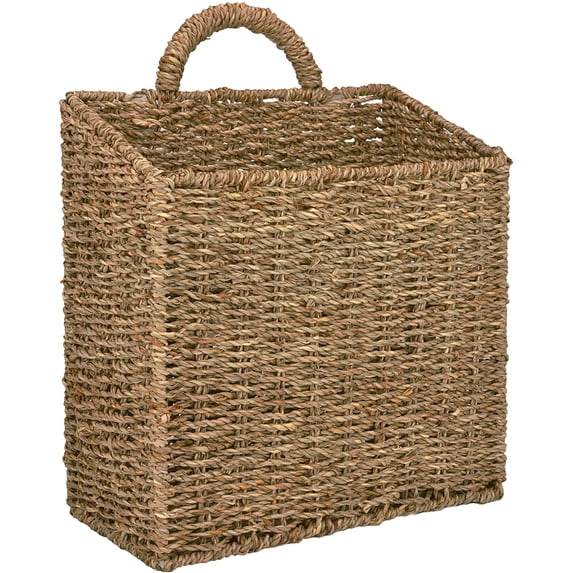 MyGift Wall Basket Hanging Storage Basket, Large Decorative Baskets, Magazine and Mail Organizer Basket 12.5 Inch