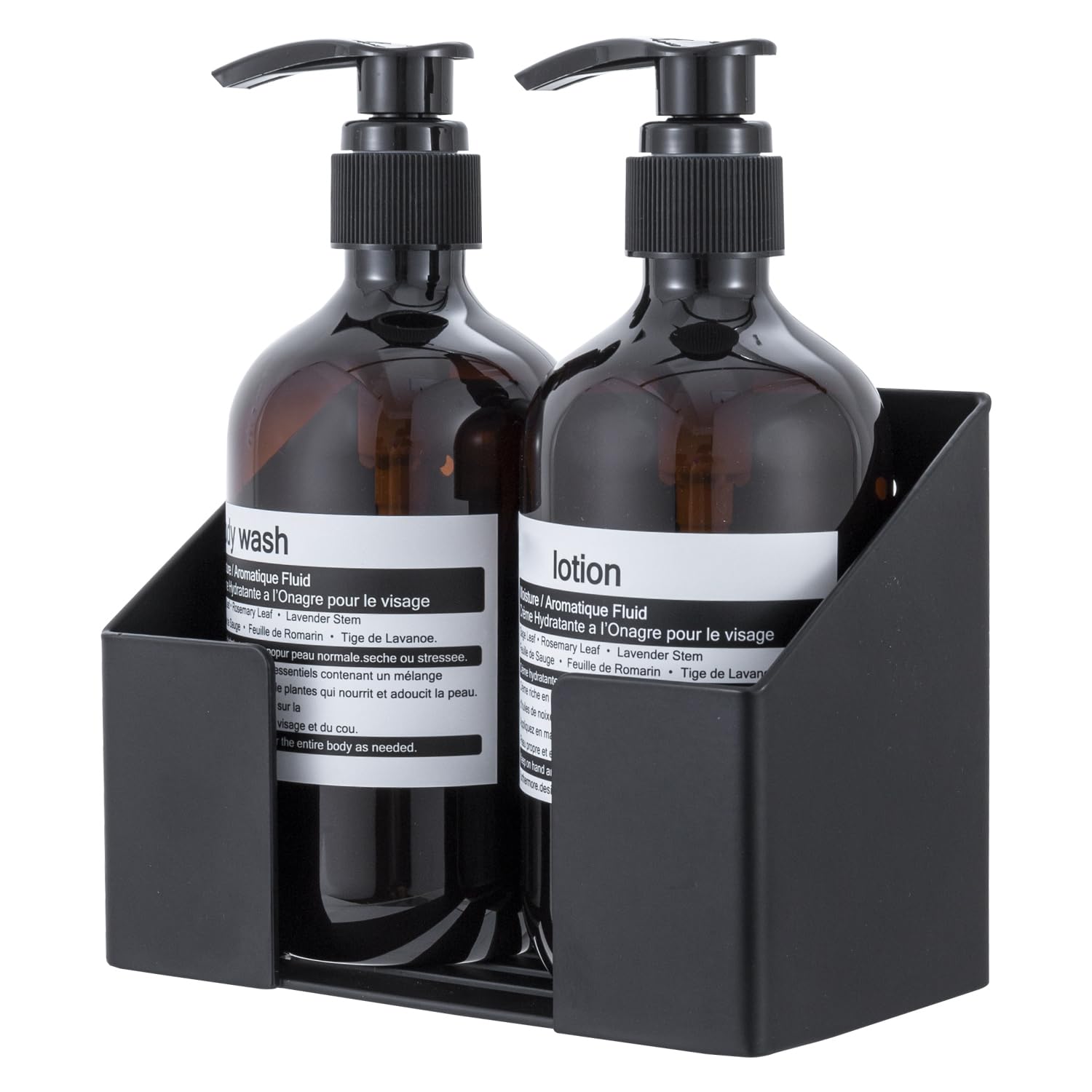 MyGift Hotel Series Black Metal Wall Mounted Soap and Lotion Dispenser ...