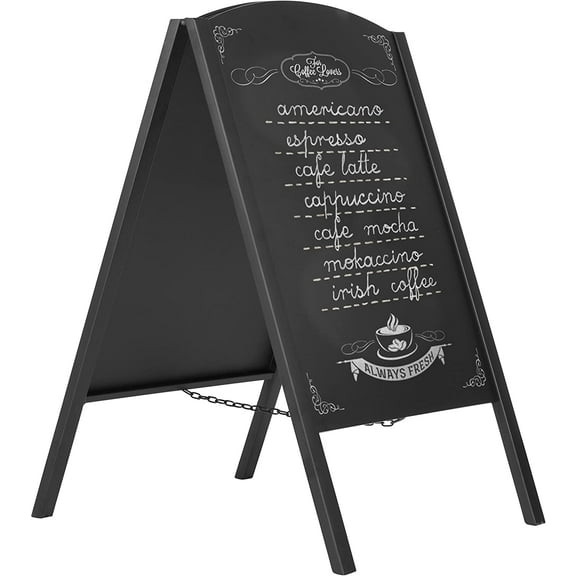 MyGift Modern Black Metal A-Frame Erasable Chalkboard