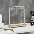 thumbnail image 1 of MyGift Modern Brass-Tone Metal Necklace Jewelry Organizer with 20 Hooks, 1 of 6