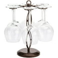 thumbnail image 1 of MyGift Modern Bronze Metal Tabletop Wine Glass Rack, Scrollwork, 1 of 7