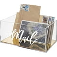 thumbnail image 1 of MyGift Modern Clear Acrylic Mail Storage Box with Brass Mirror Bottom, 1 of 7