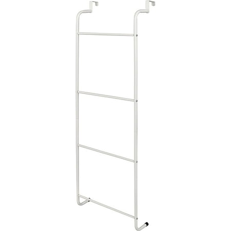 MyGift Over-The-Door Towel Rack, Clothing Hanger, White Metal