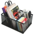 thumbnail image 1 of MyGift Rectangular Metal Mesh Office Supplies Storage Organizer, Black, 1 of 7