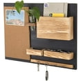 thumbnail image 1 of MyGift Rustic Brown Wood Wall-Mounted Shelf, Mail Organizer, 1 of 5
