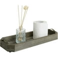 thumbnail image 1 of MyGift Rustic Burnt Gray Solid Wood Rectangular Serving Tray with Handles, 1 of 7