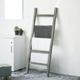 thumbnail image 1 of MyGift Rustic Wood Ladder Shelf, Blanket Storage Rack, Gray, 1 of 4