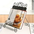 thumbnail image 1 of MyGift Scrollwork Design Black Metal Cookbook, Tablet Holder Stand with Weighted Chains, 1 of 7