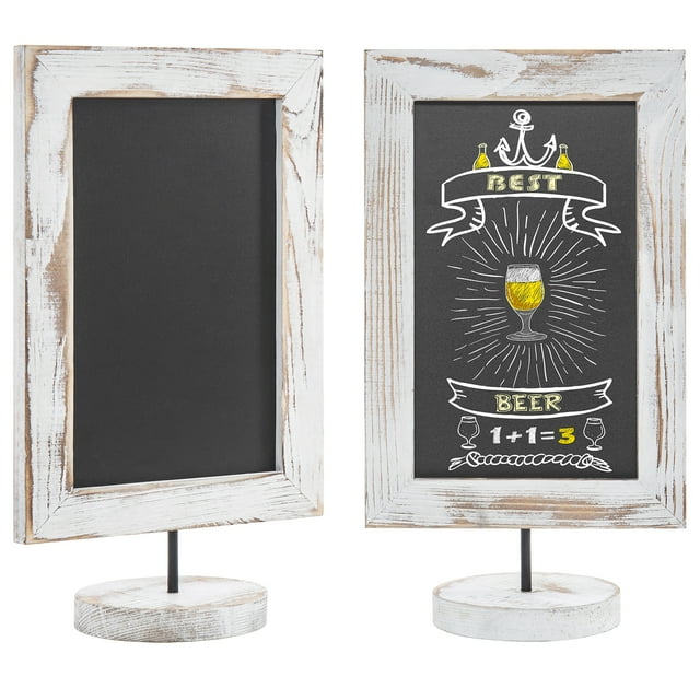 MyGift Set of 2 Countertop Memo Chalkboard Sign, Rectangular