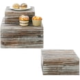 thumbnail image 1 of MyGift Torched Brown Wood Stackable Display Cake Stand, Dessert Box Riser, Set of 3, 1 of 6
