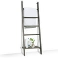 thumbnail image 1 of MyGift Vintage Gray Solid Wood Wall Leaning Towel Rack, 1 of 7