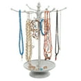 thumbnail image 1 of MyGift Vintage Style White Washed Metal 12 Hook Jewelry Organizer Tree Rack Stand, 1 of 5