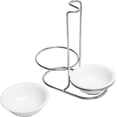 thumbnail image 1 of MyGift White Ceramic Kitchen Double Ladle Spoon Rest Holder, 1 of 3