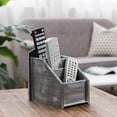 thumbnail image 1 of MyGift Whitewash Gray Wood Remote Control Media Storage Organizer, 1 of 6