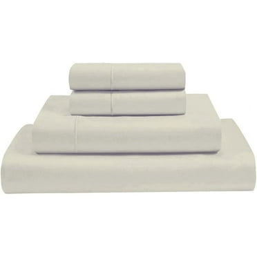 MyGiza Sheets 4 Piece Queen Sheet Sets 400 TC 100% Giza Cotton Ivory Sheet Set Fits Upto 18 inches Deep