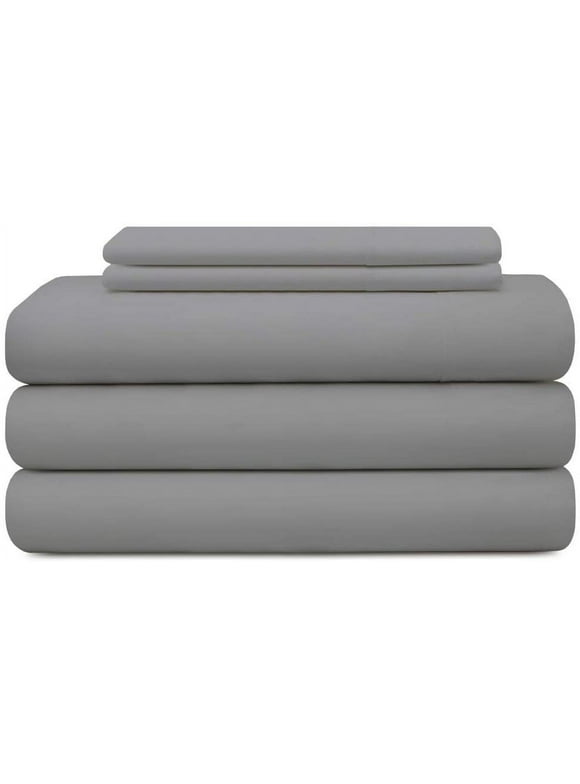 MyGiza Sheets 5 Piece Split King Sheets for Adjustable Bed - 400 Thread Count 100% Giza Cotton Split King Sheet Sets for Split King Mattress - Light Grey