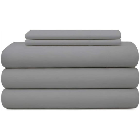 MyGiza Sheets 5 Piece Split King Sheets for Adjustable Bed - 400 Thread Count 100% Giza Cotton Split King Sheet Sets for Split King Mattress - Light Grey