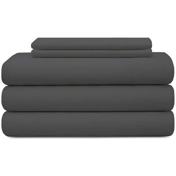 MyGiza Sheets 5 Piece Split Queen Sheets for Adjustable Bed - 400 Thread Count 100% Giza Cotton Split Queen Sheet Sets for Split Queen Mattress - Dark Grey