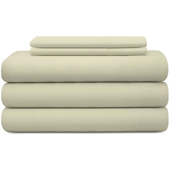 MyGiza Sheets 5 Piece Split Queen Sheets for Adjustable Bed - 400 Thread Count 100% Giza Cotton Split Queen Sheet Sets for Split Queen Mattress - Ivory