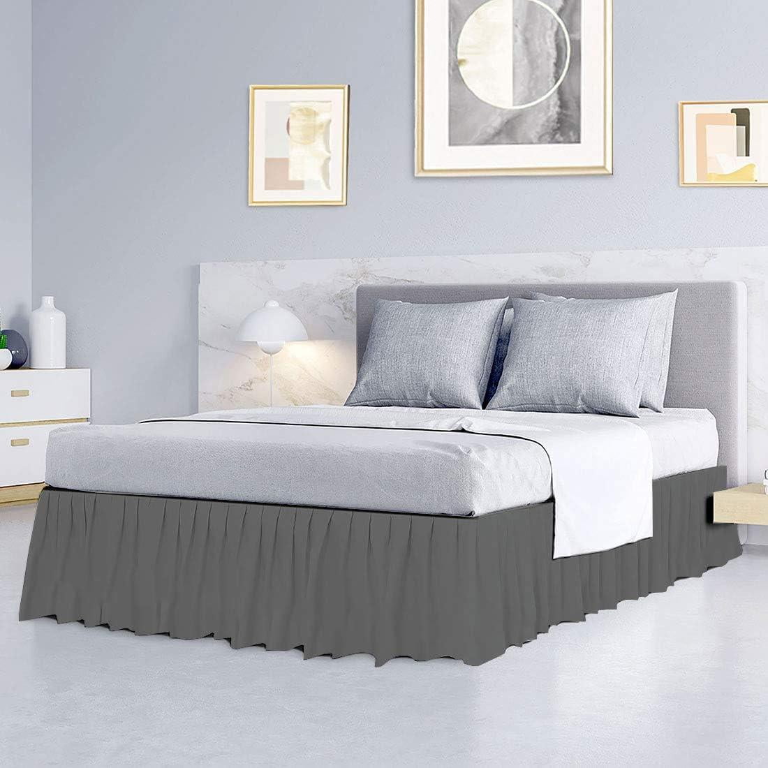 MyGiza Sheets Ruffled Bed Skirt with Split Corners Dark Grey, Full