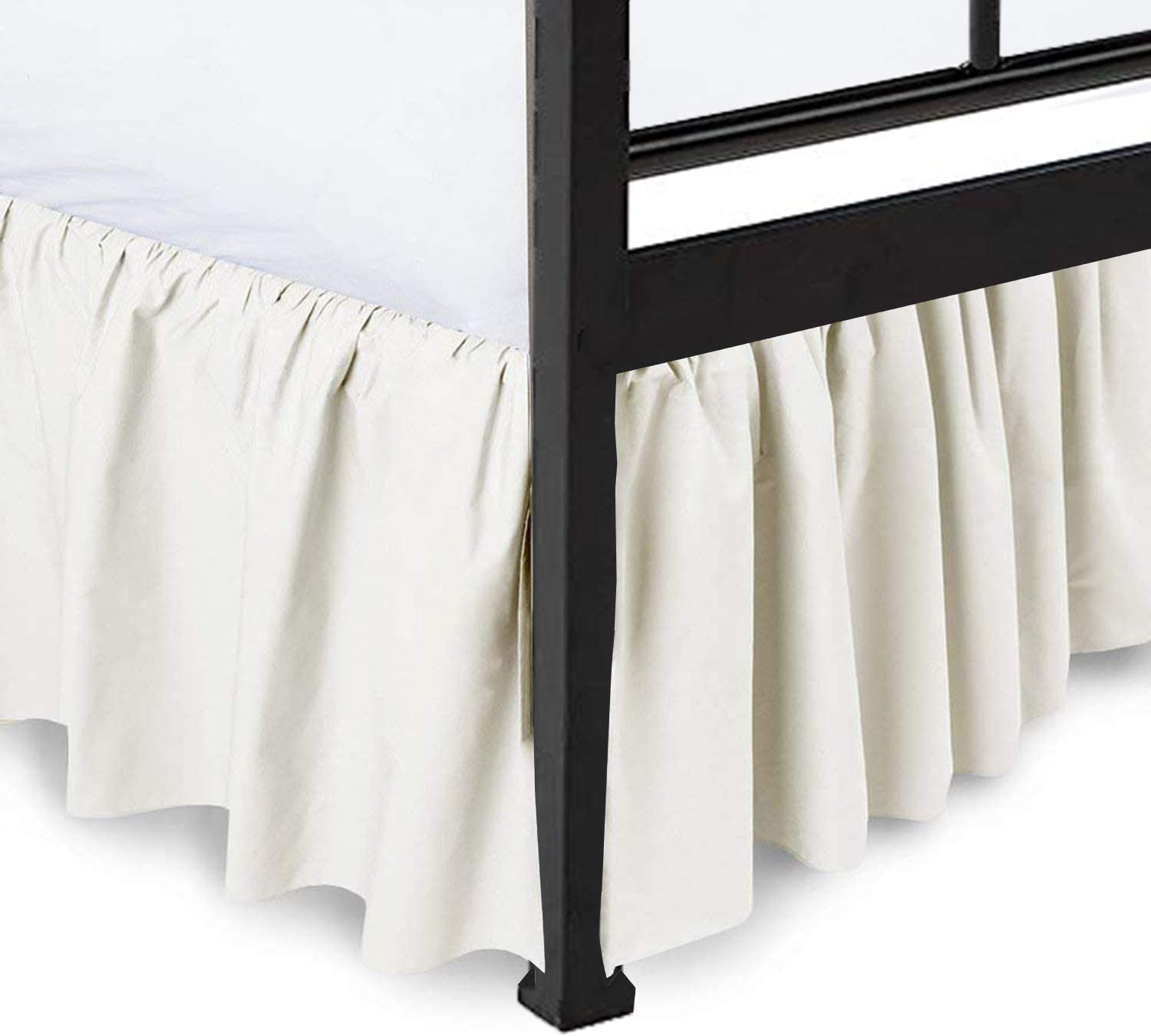 Crinkle Extended Bed Skirt Twin XL Alloy (For Raised or Lofted Beds)