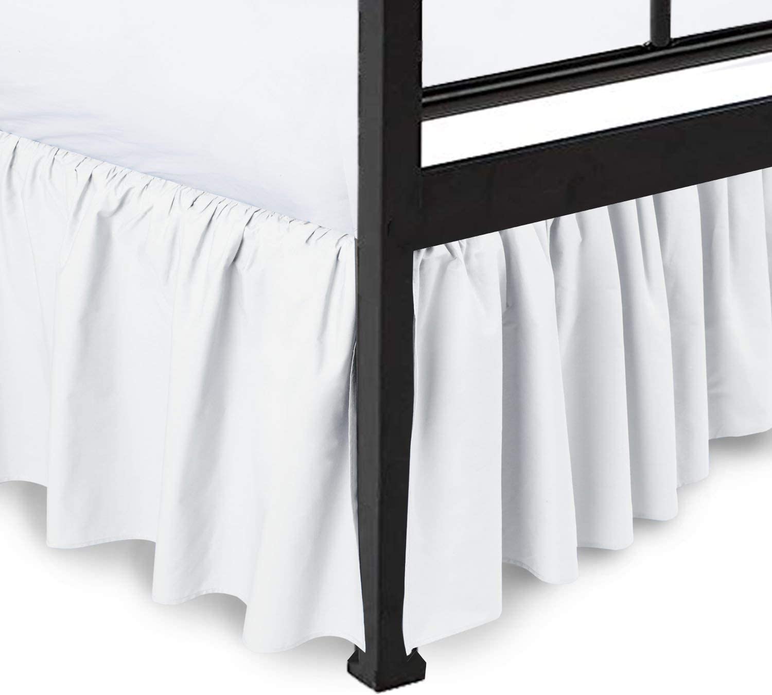 Fresh Ideas Ruffled Eyelet 18" Bed Skirt, Twin, White