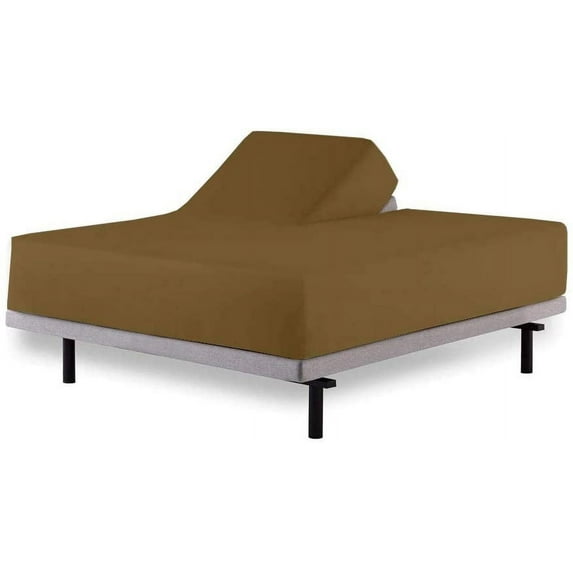 MyGiza Sheets Top Split Cal King Sheets Sets for Adjustable beds- 100% Giza Cotton- 32" Split Top Cal-King, Taupe