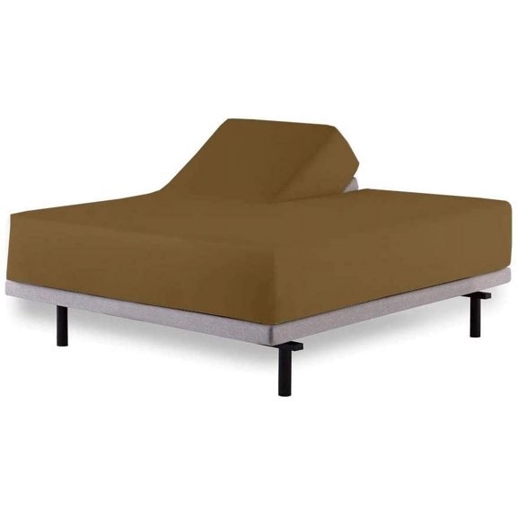 MyGiza Sheets Top Split King Sheets Sets for Adjustable beds- 39" Split Top King- 100% Giza Cotton- Taupe Solid