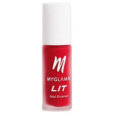 MyGlamm LIT Matte Nail Enamel-Boujee (Red)- 7 ML |Nail Polish | Nail Paint | Long Lasting | Chip Resistant | Matte Finish