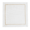 thumbnail image 1 of MyHome Country Napkin 2 Pieces Set, Cotton Napkins, Elegant Table Napkins, Dining table decoration, napkin accessory, Owen Gold, White, 40x40 Cm, 1 of 6