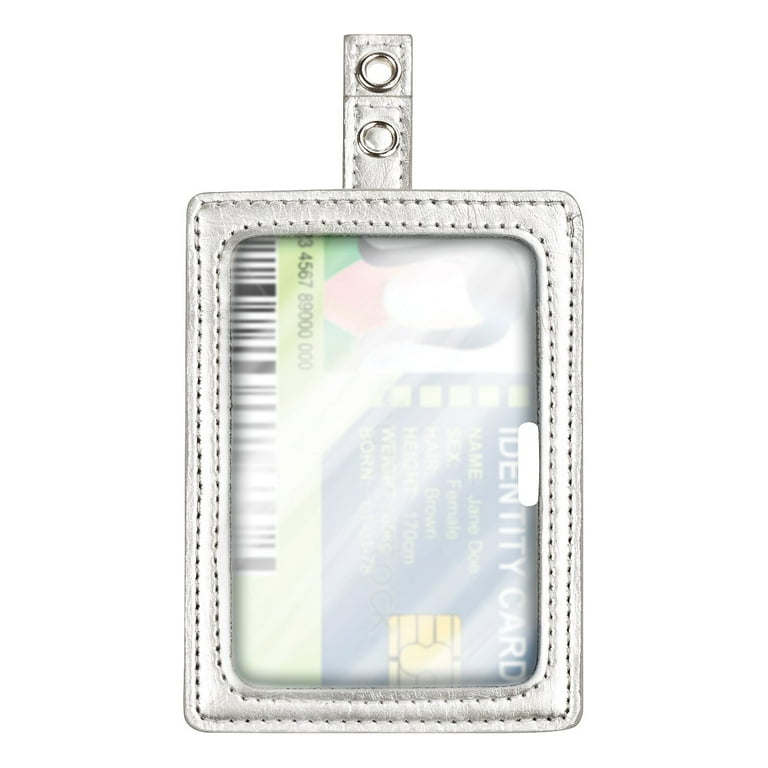 MyID Leather ID Badge Holder, Vertical/Horizontal, 2.5 x 4, Silver MyID Leather ID Badge Holder, Vertical/Horizontal, 2.5 x 4, Silver