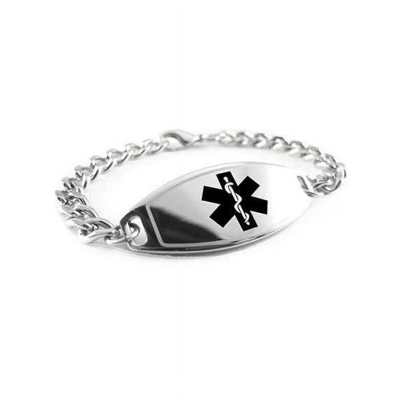 MyIDDr - Pre-Engraved COPD Lung Disease Medical Alert Bracelet, Stainless Steel, Free Wallet Card Included - USA Seller
