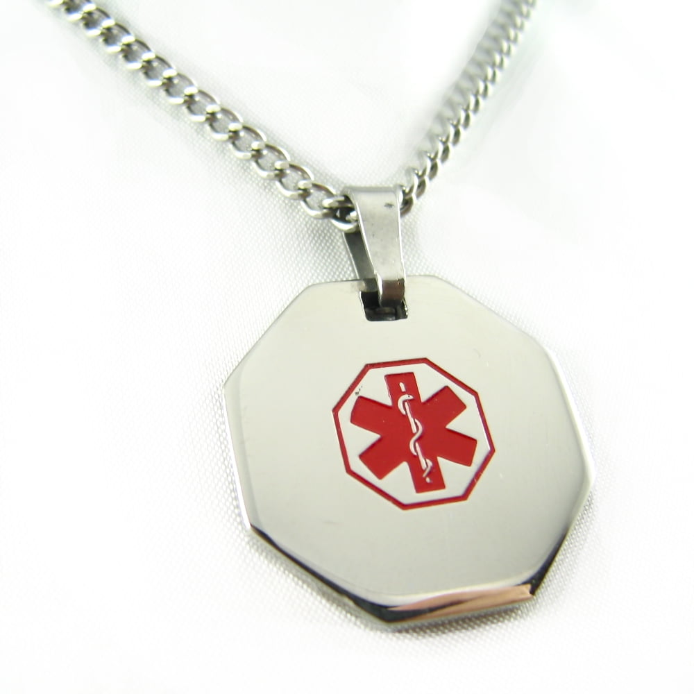 MyIDDr Pre Engraved Diabetic Stainless Steel Medical Alert ID