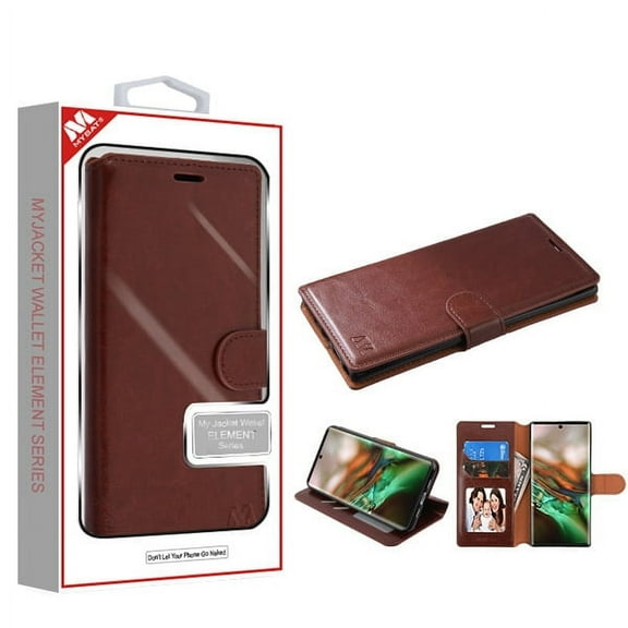 MyJacket Leather Flip Wallet Case for Samsung Galaxy Note 10 (6.3") - Brown