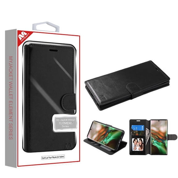 MyJacket Leather Flip Wallet Case for Samsung Note 10 (6.3") - Black