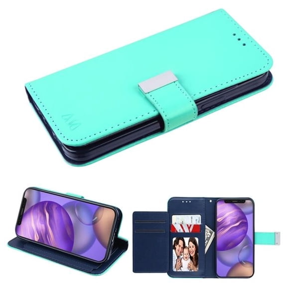 MyJacket Wallet Xtra Series for Apple iPhone 12 mini (5.4) - Teal Green / Dark Blue