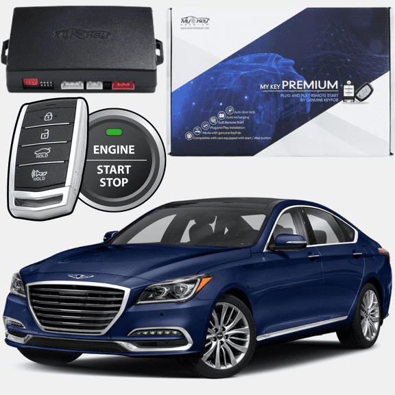 MyKey Premium Hyundai Genesis G80 2015-2017 Remote Start Kit, Plug and Play Remote Starter System, Factory OEM Key Fob Engine Start, Climate Control Support, DIY Installation